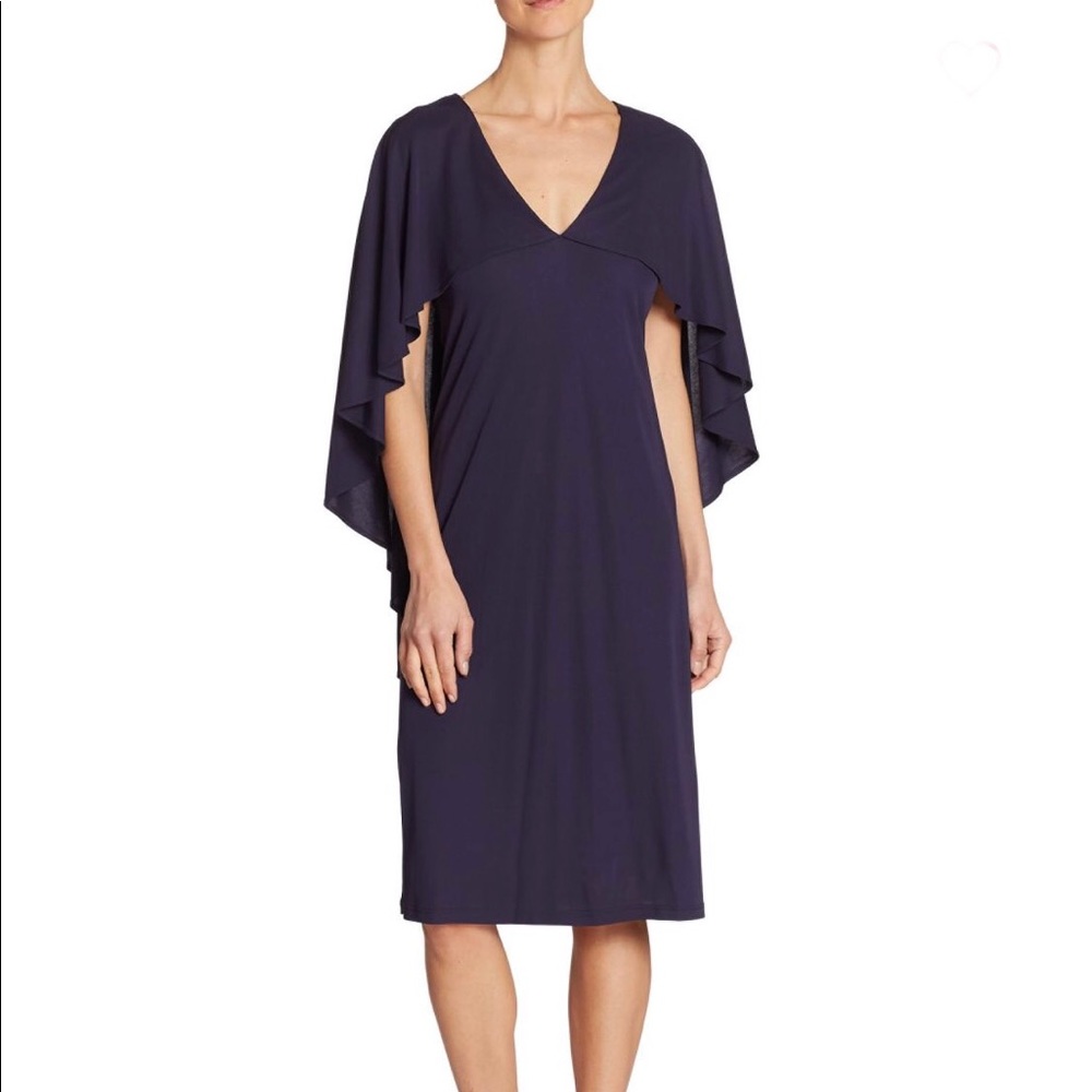 Trina Turk Navy Cape Dress